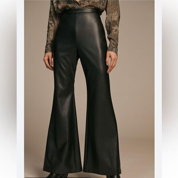 NWT Anthropologie Hutch FAUX LEATHER PANTS Black Size 10 - Picture 1 of 15